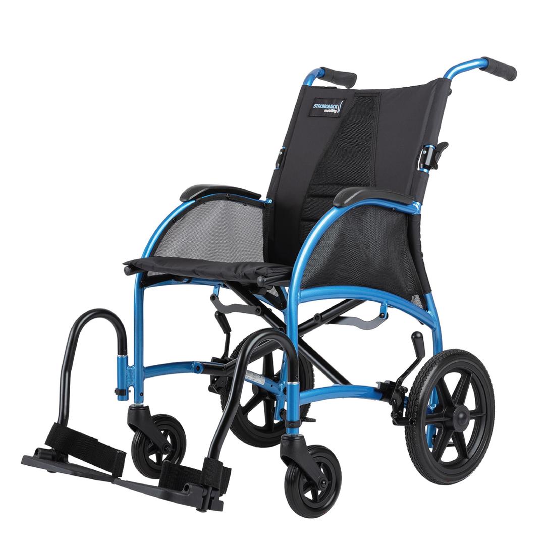 Excursion 12 Lightweight Folding Wheelchair for Adults and Seniors - Transport Chair with Built-in Adjustable Lumbar Support; 18" Seat (12" Rear Wheels)