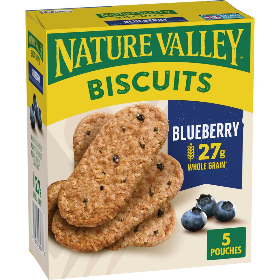 Nature Valley Blueberry Biscuits, Made With Whole Grain, 5 ct, 8.85 OZ