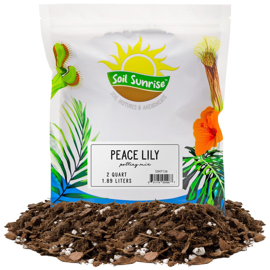 Peace Lily Potting Soil Mix (2 Quarts), for Planting, Growing, or Repotting Peace Lily Plants