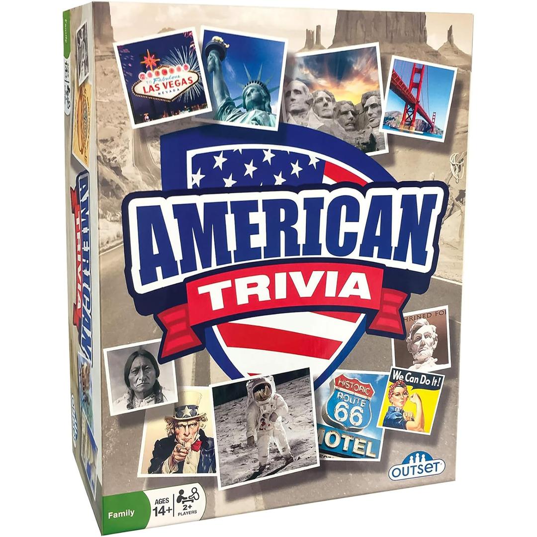 Outset Media American Trivia Game (Amazon Exclusive) – 5 Categories to Choose from and 1,000 Questions – for Ages 14 and up