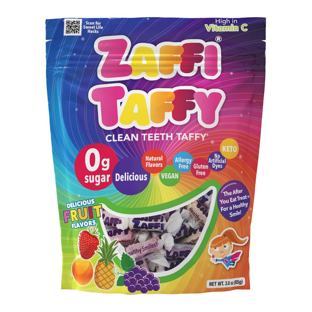 Zollipops Candy Clean Teeth Keto Sugar Free Taffy Assorted Flavors, 3 Oz (Pack of 1) - Dental-Friendly Taffy for a Sweet and Healthy Treat