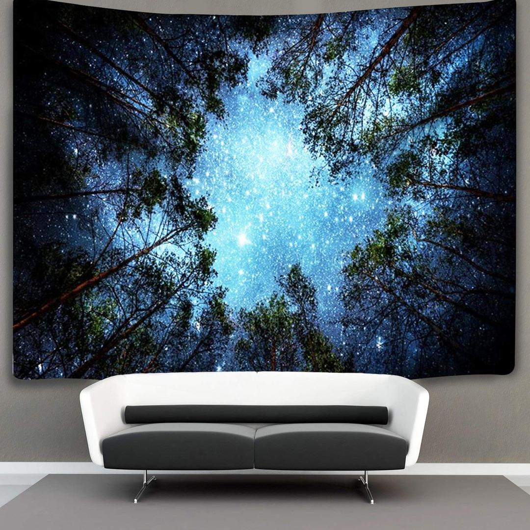 Alishomtll Forest Star Tapestry Wall Art - 59.1x82.7in 3D Printing Galaxy Tapestry for Bedroom Living Room Dorm