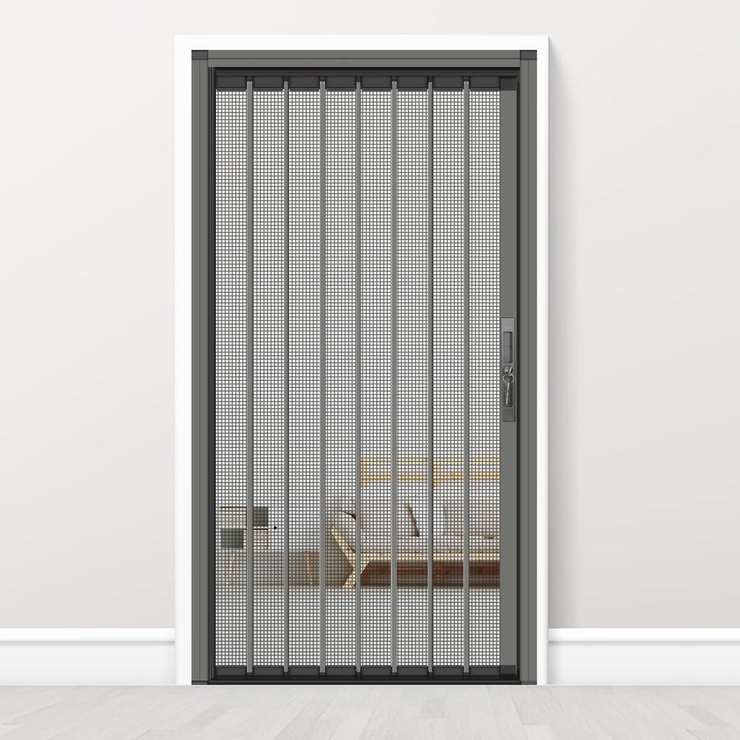 MAGZO Aluminum Retractable Screen Door, Heavy Duty Aluminum Easy Assemble for Entry Door Tear-Proof