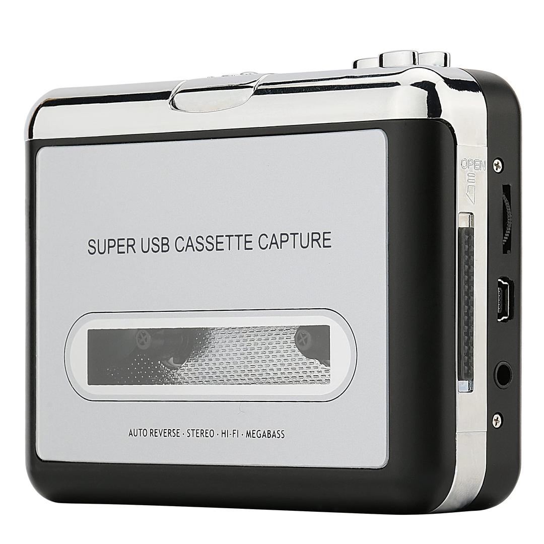 Reshow Walkman Cassette Tape Player – Portable Tape Player Audio Cassette to Digital Converter – Compatible with Laptops and Personal Computers – Convert Cassette Tape Recorder to IPod Format (Silver)