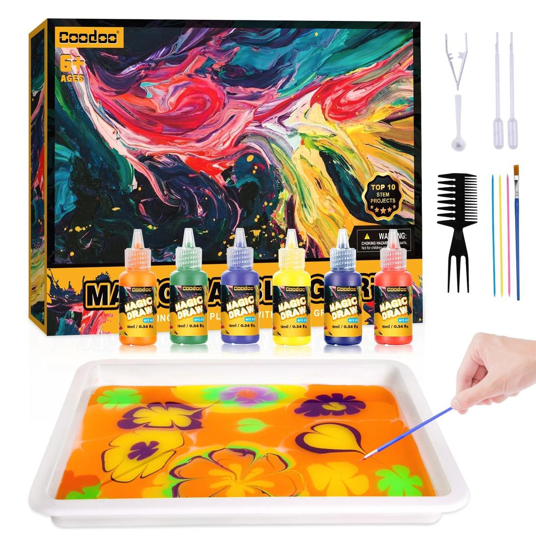 Water Marbling Paint for Kids - Arts and Crafts for Girls & Boys Crafts Kits Ideal Gifts for Kids Age 6+ 8-12