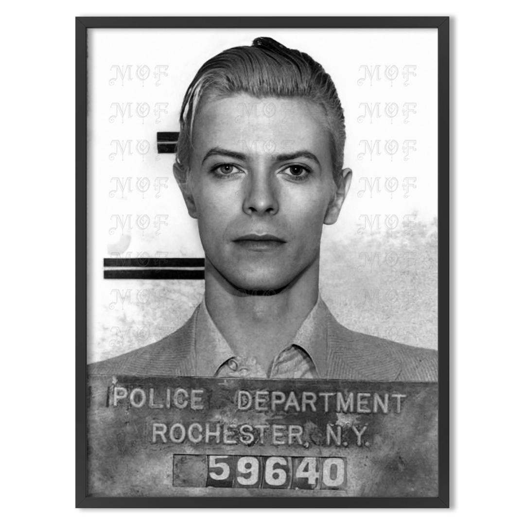 David Bowie Celebrity Mugshot Poster Remastered Print Digital Painting 5MUG