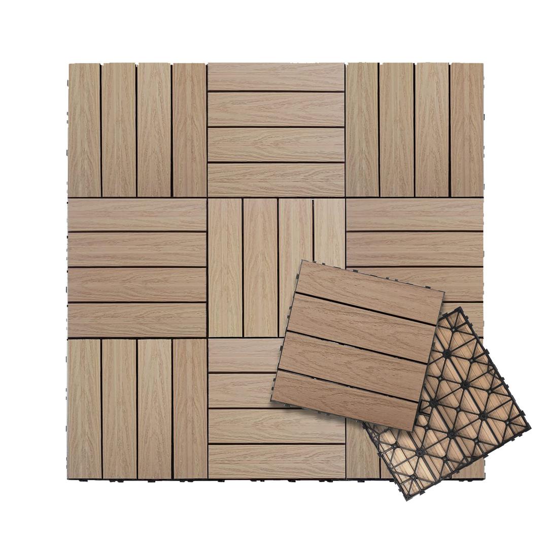 NewTechWood UltraShield Naturale 1 ft. x 1 ft. Quick Deck Outdoor Composite Deck Tile in Canadian Maple (10 sq. ft. per Box)