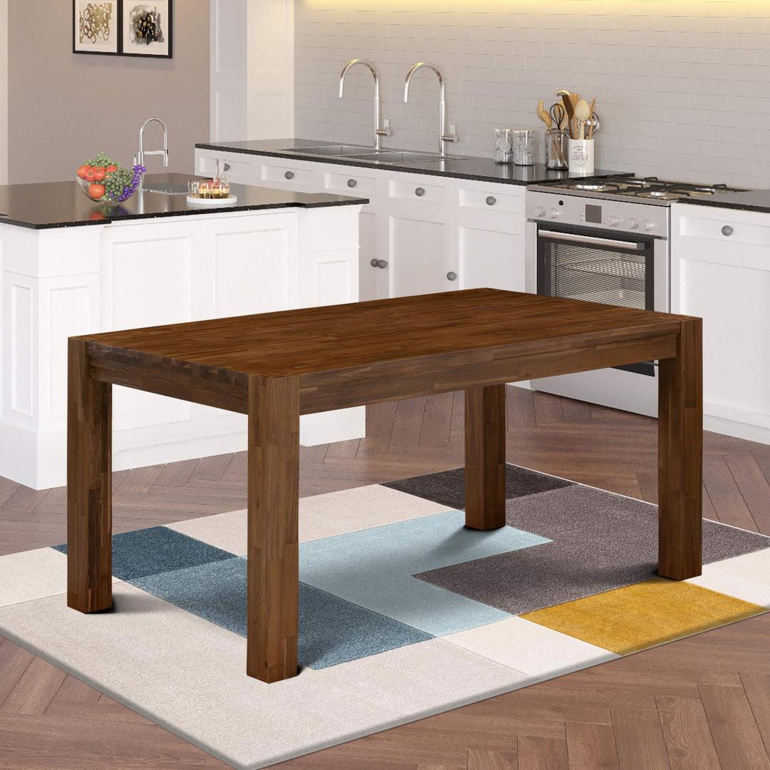 East West FurnitureCN6-0N-T Celina Modern Kitchen Table - Rectangle Rustic Wood Dining Table , 36x60 Inch, Walnut