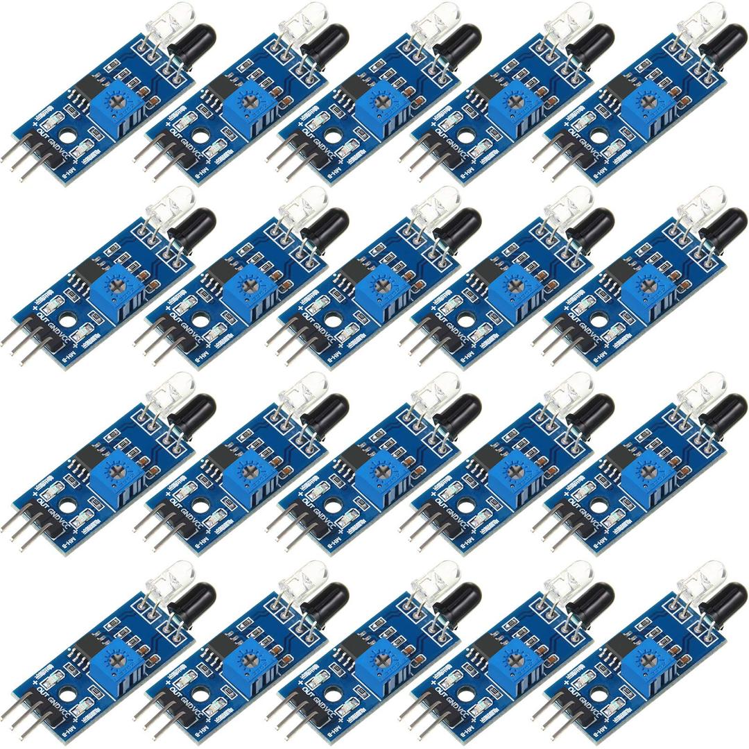 Frienda20 Pieces IR Infrared Obstacle Avoidance Sensor Module 3-Wire Reflective Photoelectric Sensor Module Compatible with Arduino/Raspberry Pi 3/Smart Car Robot