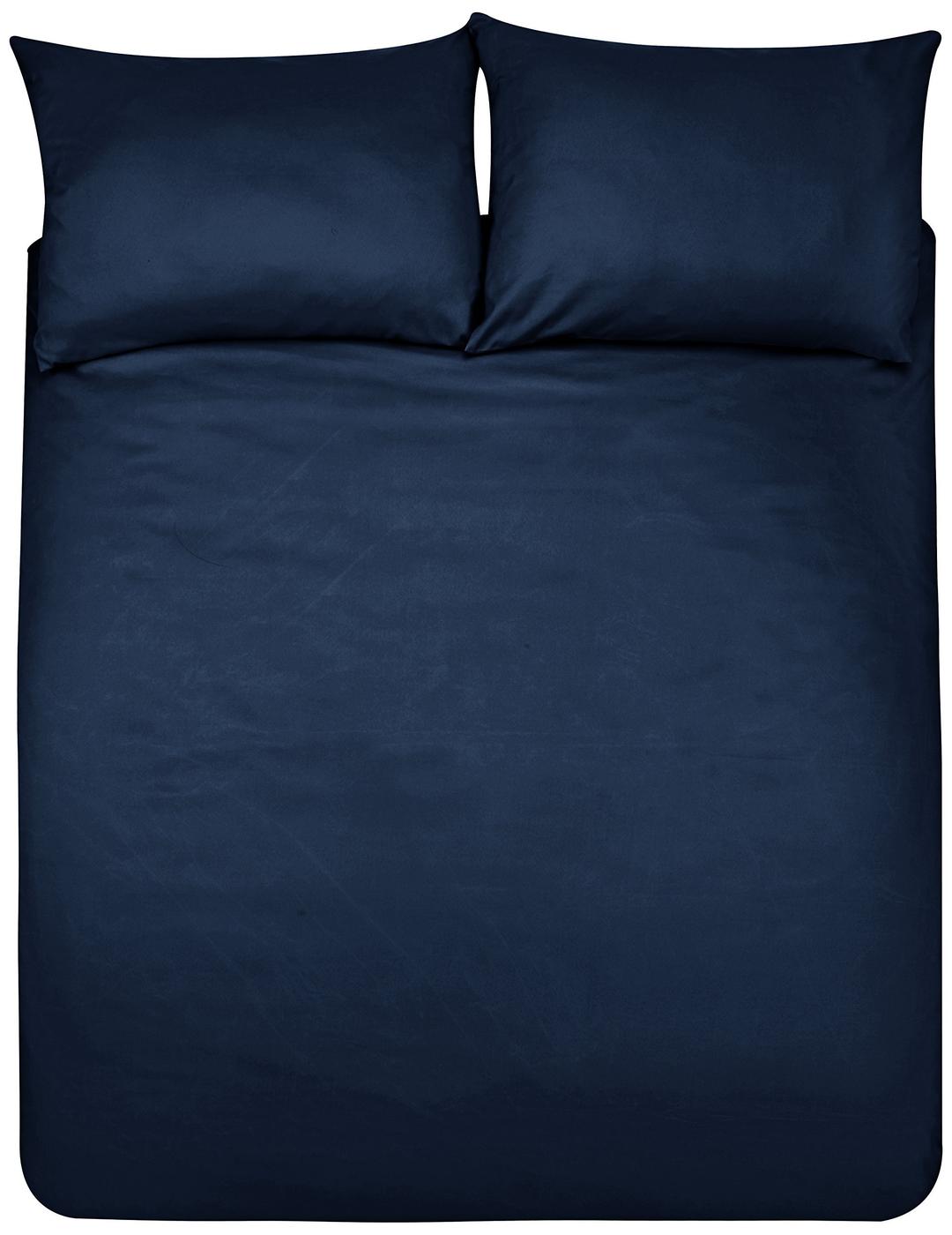 AmazonBasics Microfibre Duvet Set, Navy Blue, 200cm x 200cm / 50cm x 80cm x2