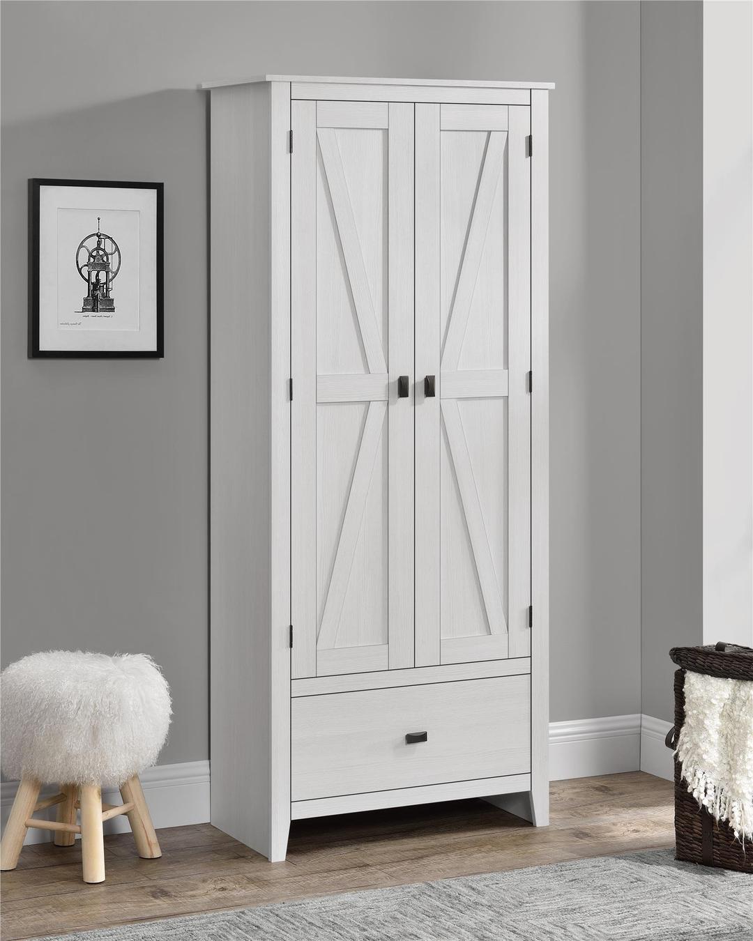 SystemBuildEvolution Farmington 30" Wide Storage Cabinet, Ivory Pine