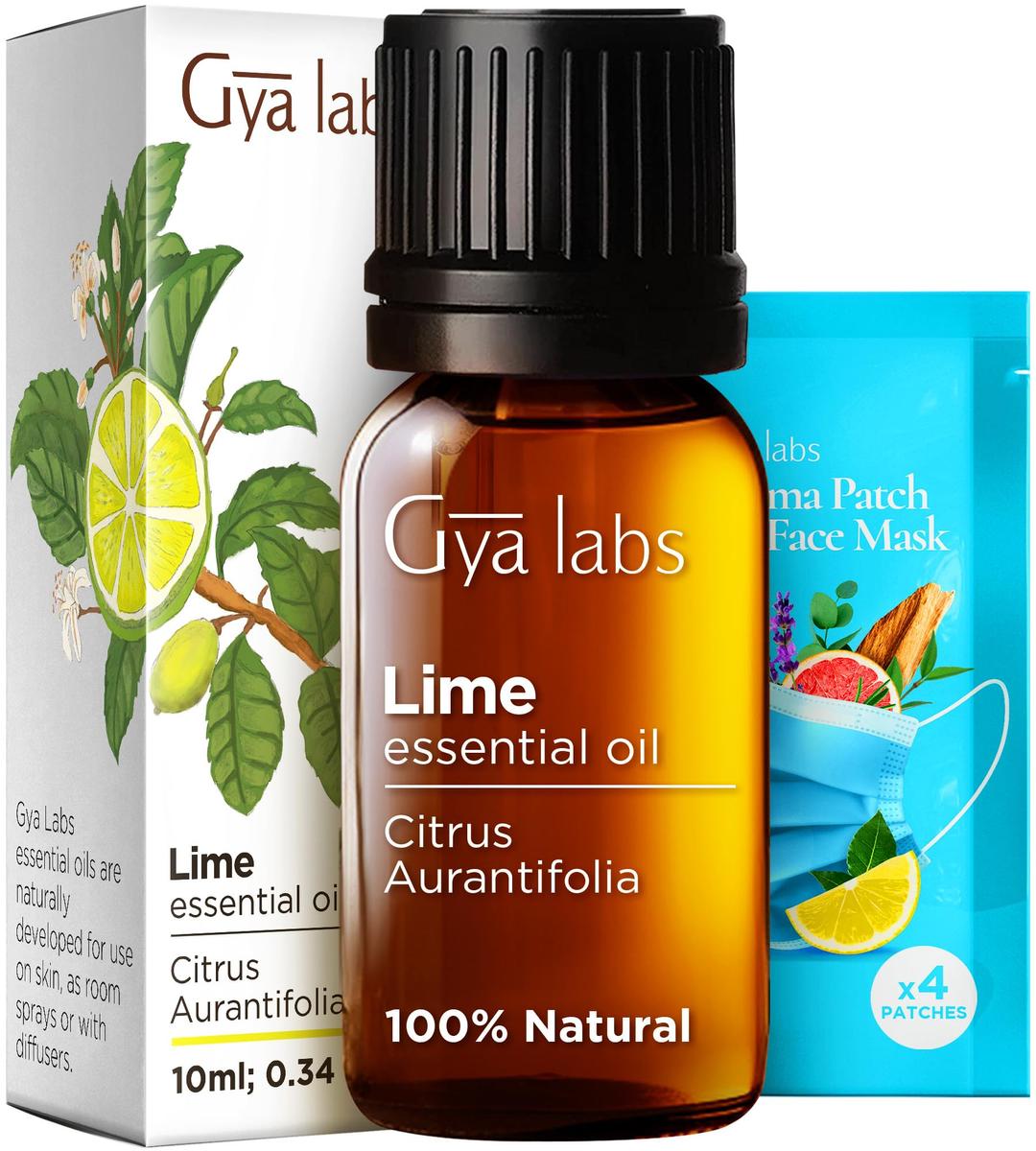 Gya Labs Lime Essential Oil for Skin - Lime Oil Essential Oil - Lime Aromatherapy Oil for Diffuser Hair Candles Making - Refreshing Zesty Scent - 100% Natural (0.34 Fl Oz)