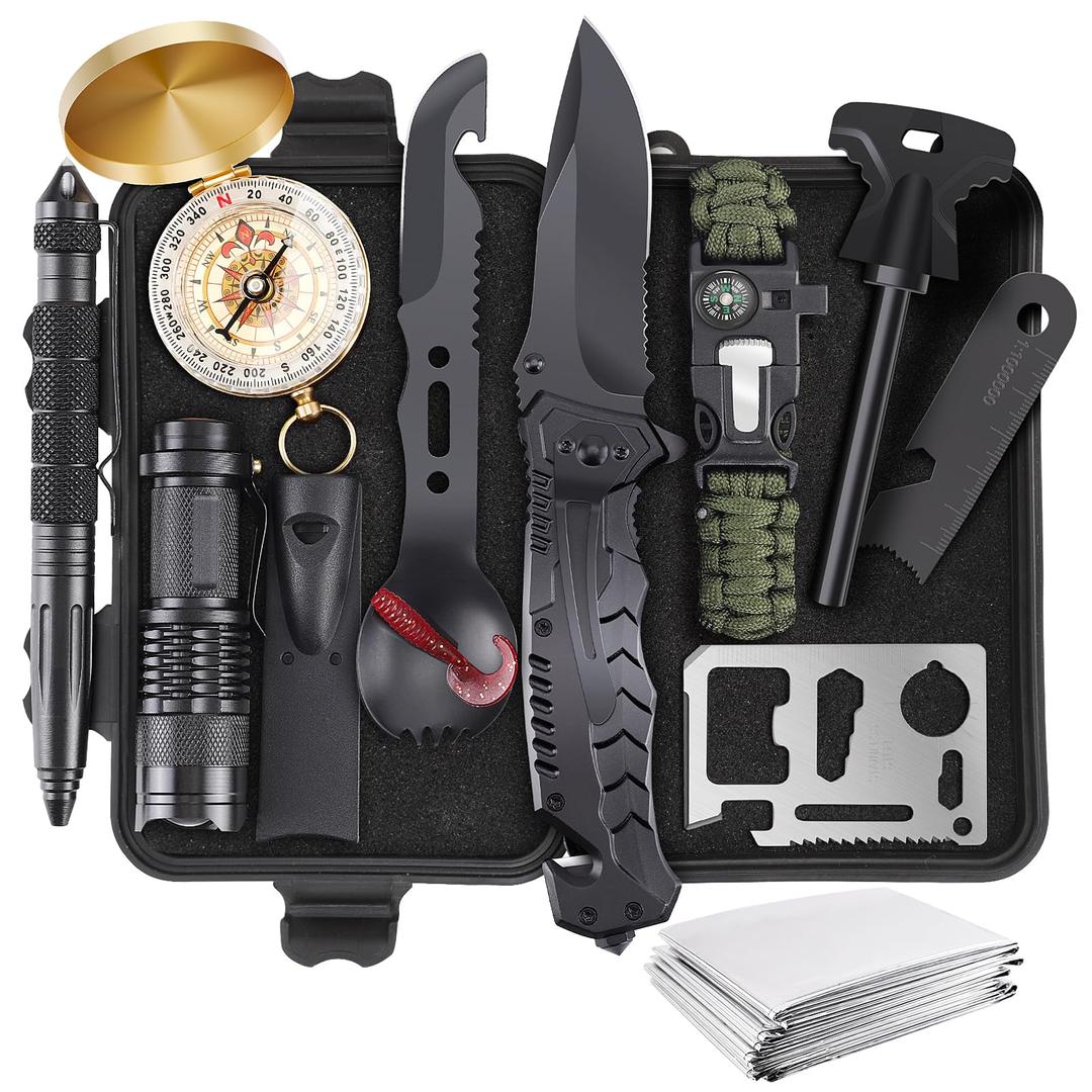 Gifts for Men Dad Husband Boyfriend Him, Survival Kits, Survival Gear Camping Essentials Cool Gadgets for Camping Hiking Wilderness Adventures and Disaster Preparedness