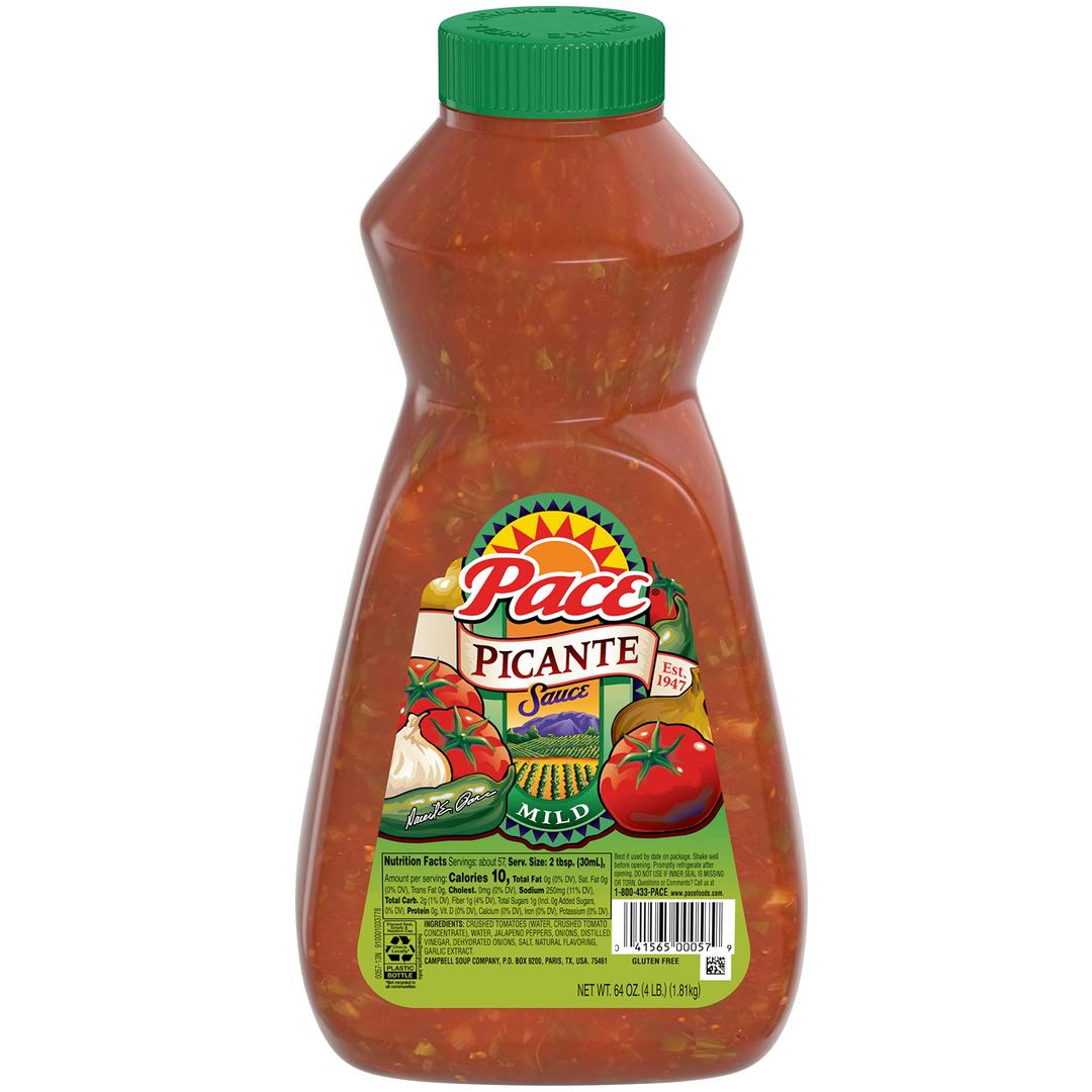 Pace Mild Picante Sauce with Jalapeño, Tomato & Onion, 64 OZ Bottle