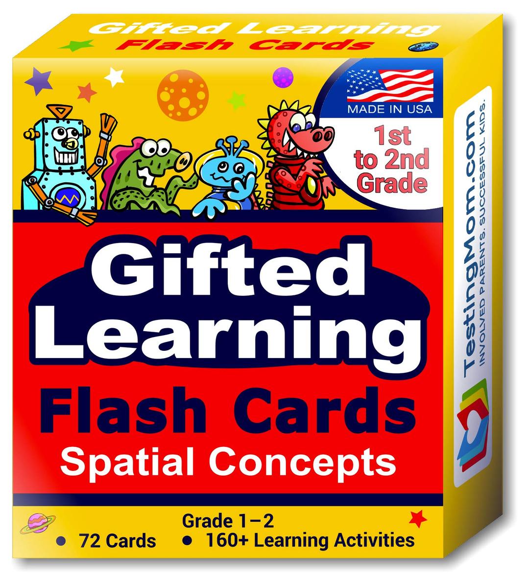 Gifted Learning Flash Cards – Visual Spatial Concepts for 1st - 2nd Grade – Non-Verbal Puzzles for NNAT Test, NNAT2, NNAT3, CogAT Test, Iowa Test, NYC Gifted and Talented, and More!