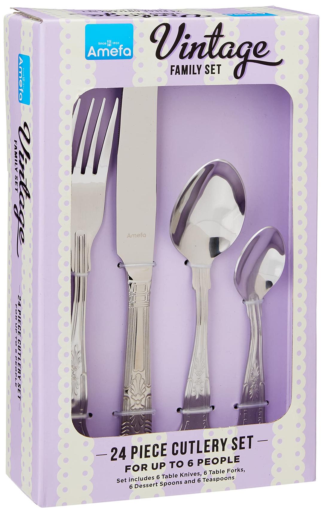 AmefaVintage Kings 24 Piece Cutlery Set