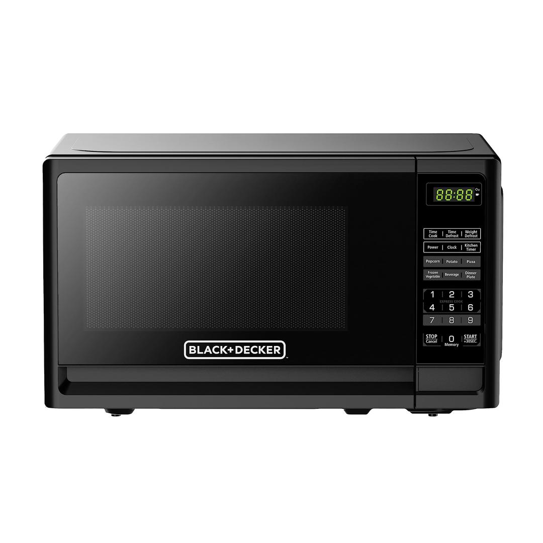 BLACK+DECKER 0.7 Cu. Ft. 700 Watts Countertop Compact Microwave Oven with LED Lighting, Child Lock