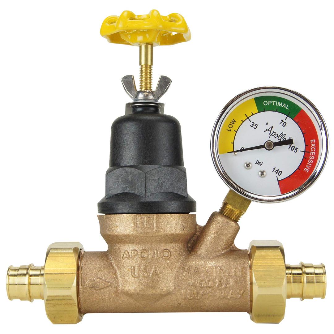 Apollo Valves EPXPRV34WG Water Pressure Regulator w/Gauge, No Size, Bronze