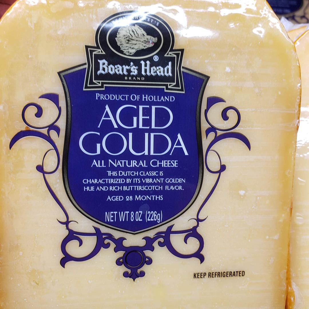 Boar's Head Product Of Holland Aged Gouda All Natural Cheese Aged over 28 months 8oz