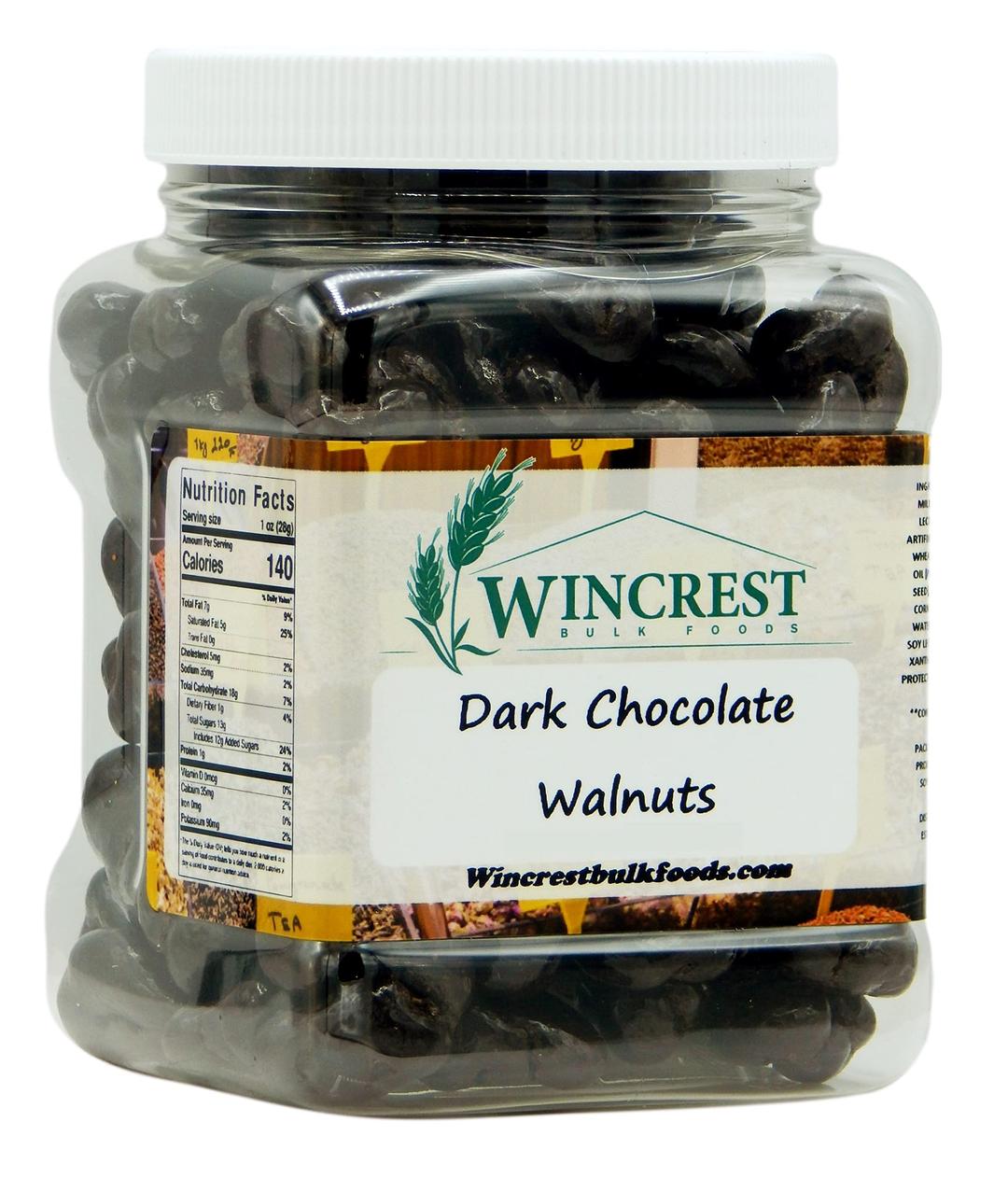 Dark Chocolate Covered Walnuts - 1.25 Lb Tub