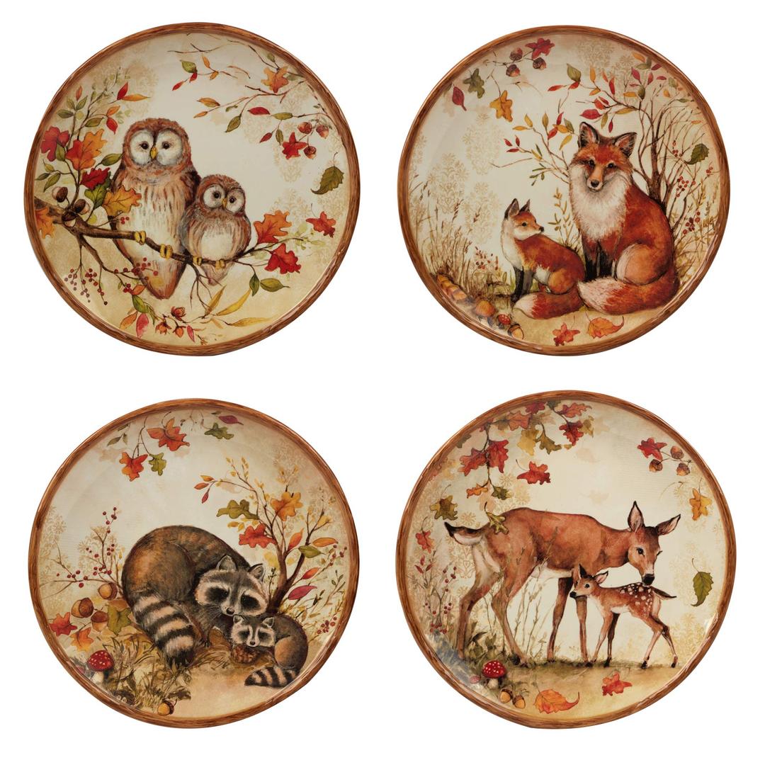 Certified InternationalPine Forest 10.5'' Dinner Plates, Large, Multicolor, Set of 4