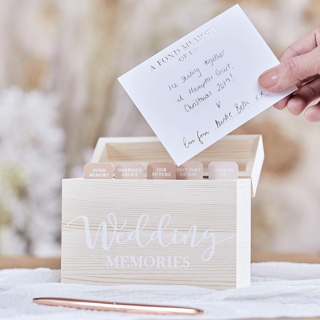 Ginger Ray WOODEN WEDDING MEMORY BOX