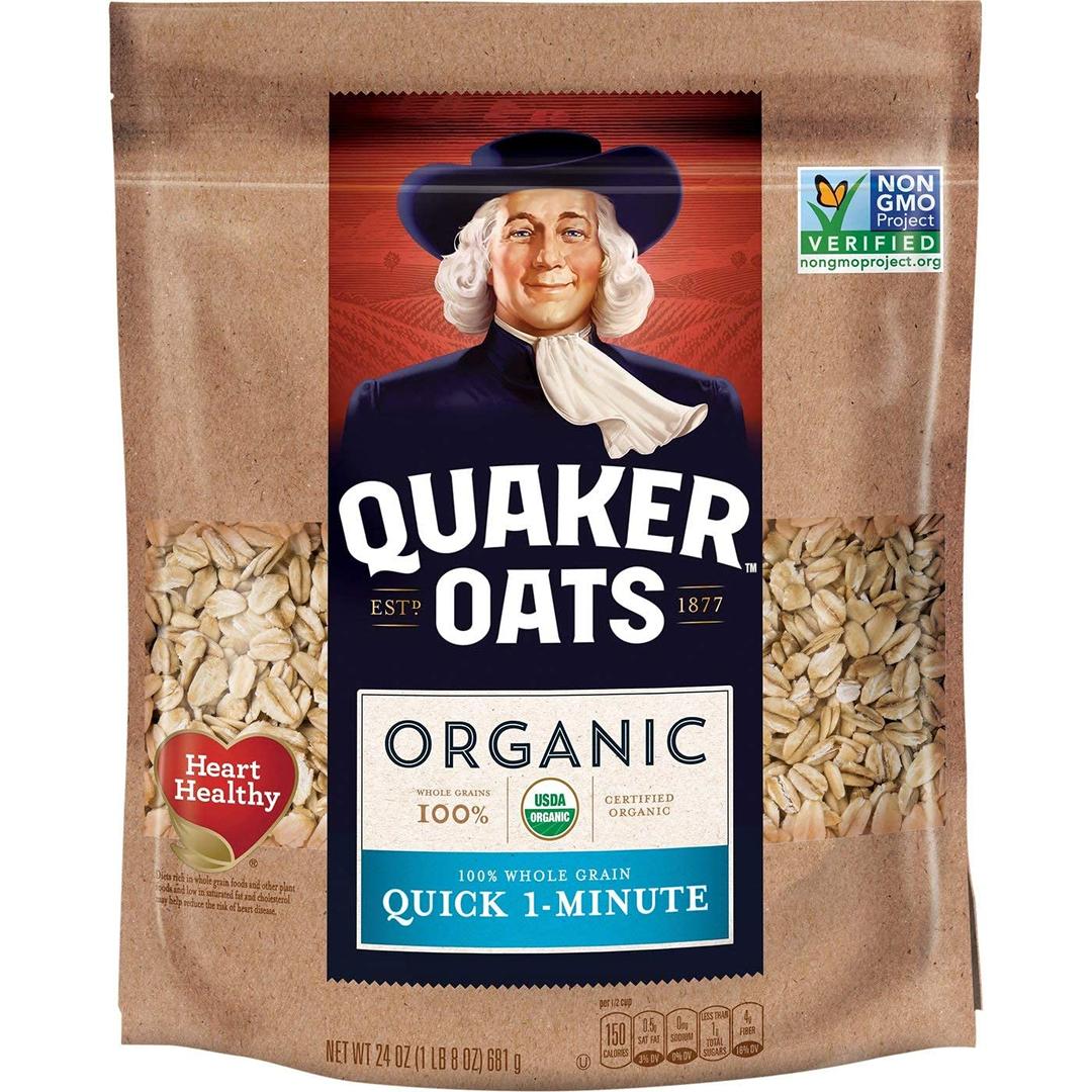 QuakerOrganic Quick Cook Oatmeal, Breakfast Cereal, Non-GMO Project Verified, 24 Oz(Pack of 4)