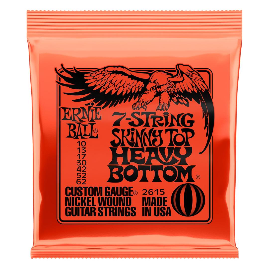 Ernie Ball 7-String Skinny Top Heavy Bottom Slinky Nickel Wound Electric Guitar Strings, 10-62 Gauge (P02615)