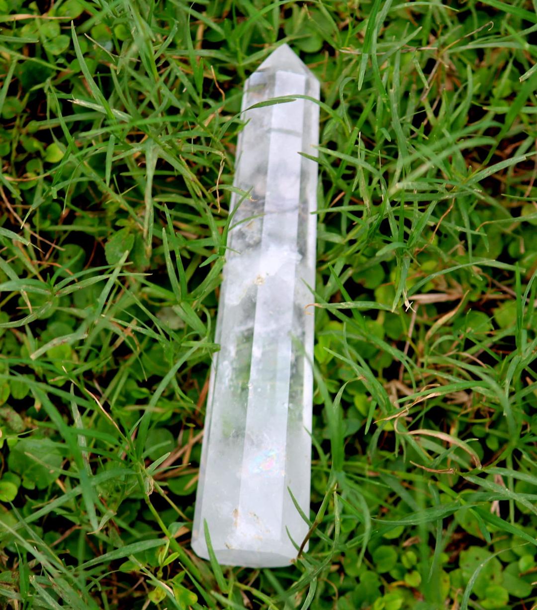 Jet Genuine Quartz Crystal Obelisk Tower Free Booklet Jet International Crystal Therapy Jumbo 6 Facet Approx. Aura Rock Crystal Natural Polished Earth Spirit Balance Point