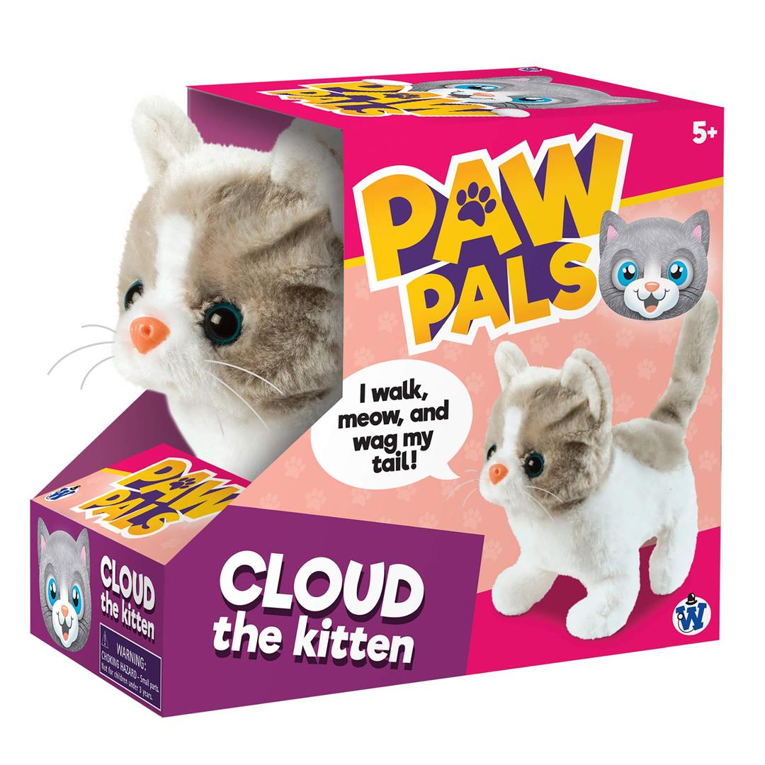 WestminsterInc. Cloud the Kitten - Cute, Cuddly, Plush Battery Operated Cat Toy Walks, Wiggles, and Meows with Sound