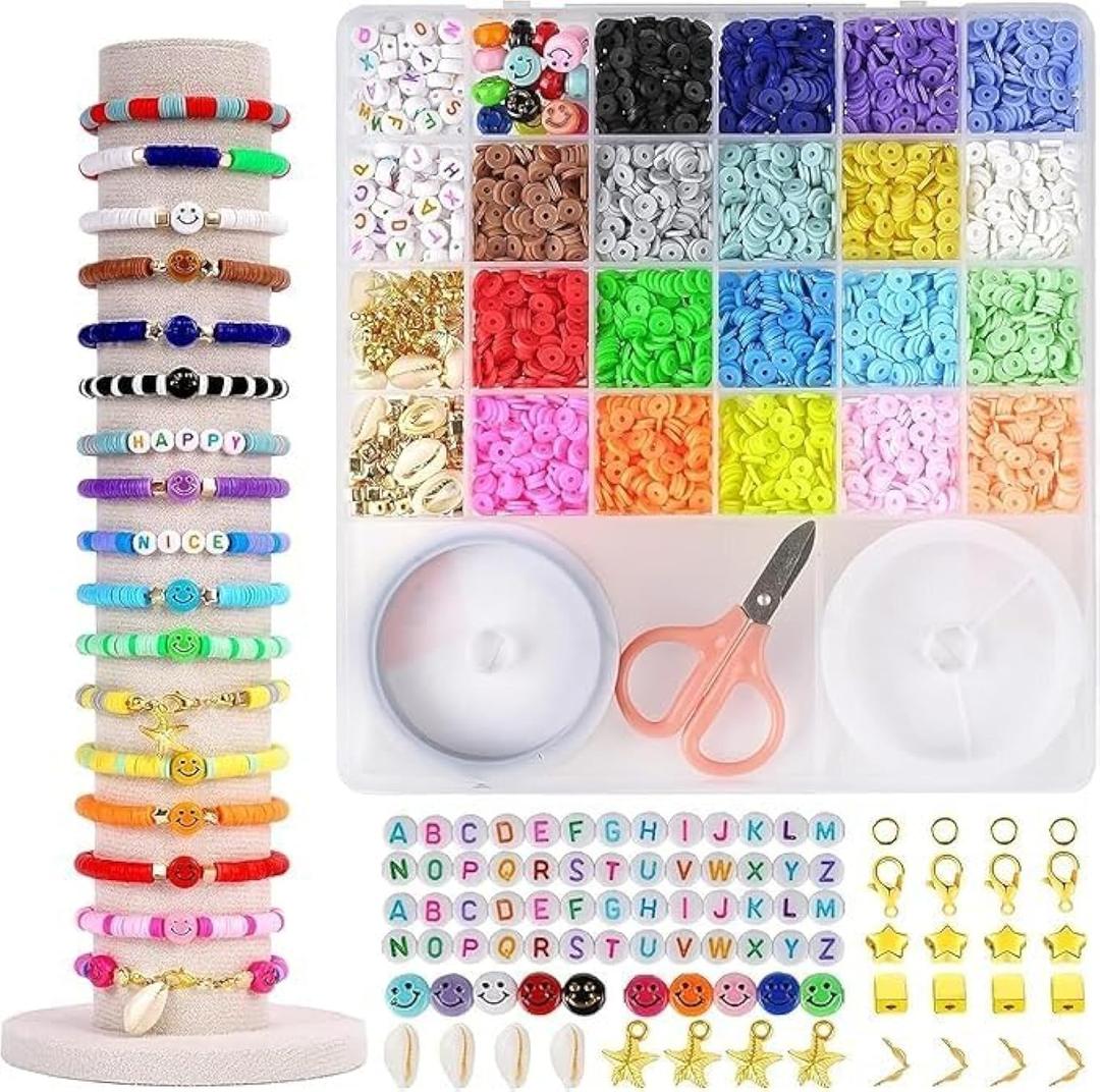 BeyondLuv 6000 Bracelet Making Kit Clay Beads - Clay Beads For Bracelet Making Kit| Jewelry Making Kit| Craft Kit Seed Beads|Beads For Jewellery Making Kit| Friendship Bracelet Kit| Toys For Girls