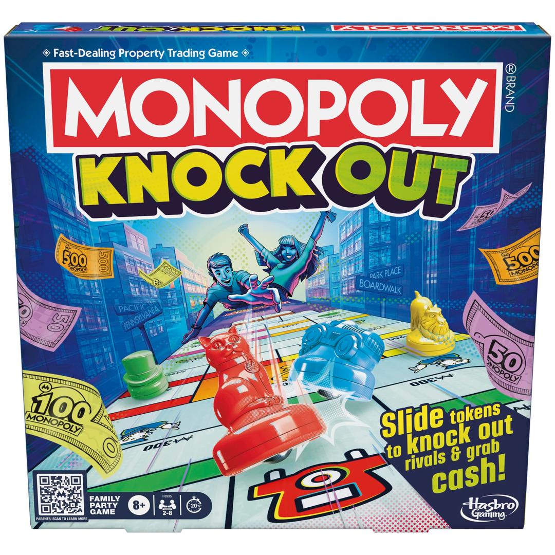 Monopoly Knockout Board Game | 2-8 Players | 20 Mins. Average | Quick-Playing Family Games for Kids, Teens, and Adults | Ages 8+