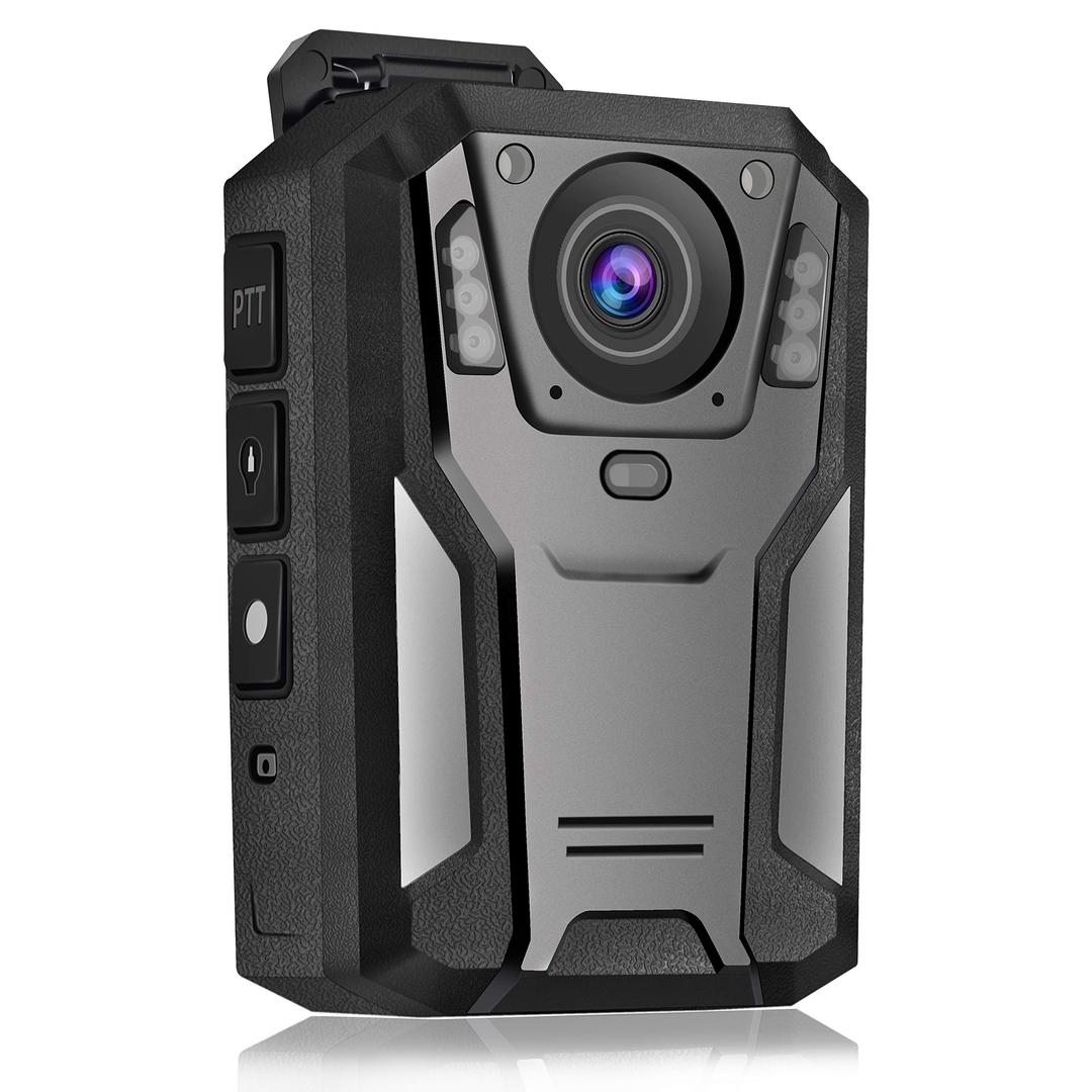 JWKG P100 2K Police Body Camera 64GB Body Cam 12 Hours Continuous Recording USB-C Infrared Night Vision Waterproof Shockproof Lightweight Data-encrypt for Law Enforcement Record