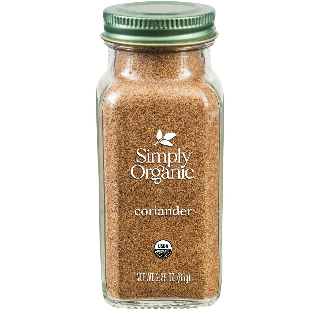 Simply OrganicGround Coriander Seed, 2.29-Ounce, Rich, Warm Earthy Yet Fruity Flavor, Bright Aroma, Slight Citrus Undertones