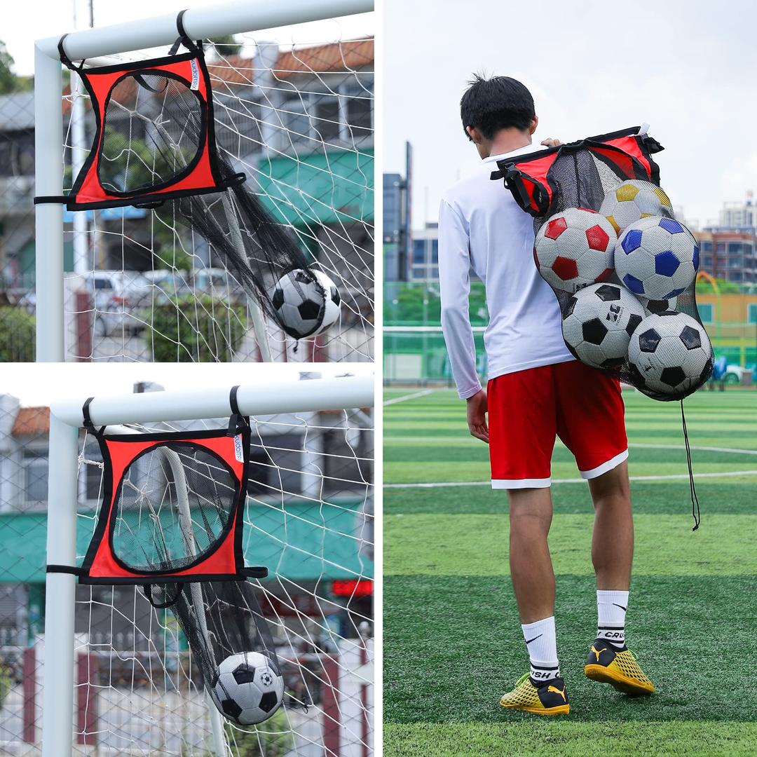 Soccer Goal Target Net: 3 in 1 Top Bins Target Goal and Soccer Ball Bag Multi-Sport Target Net