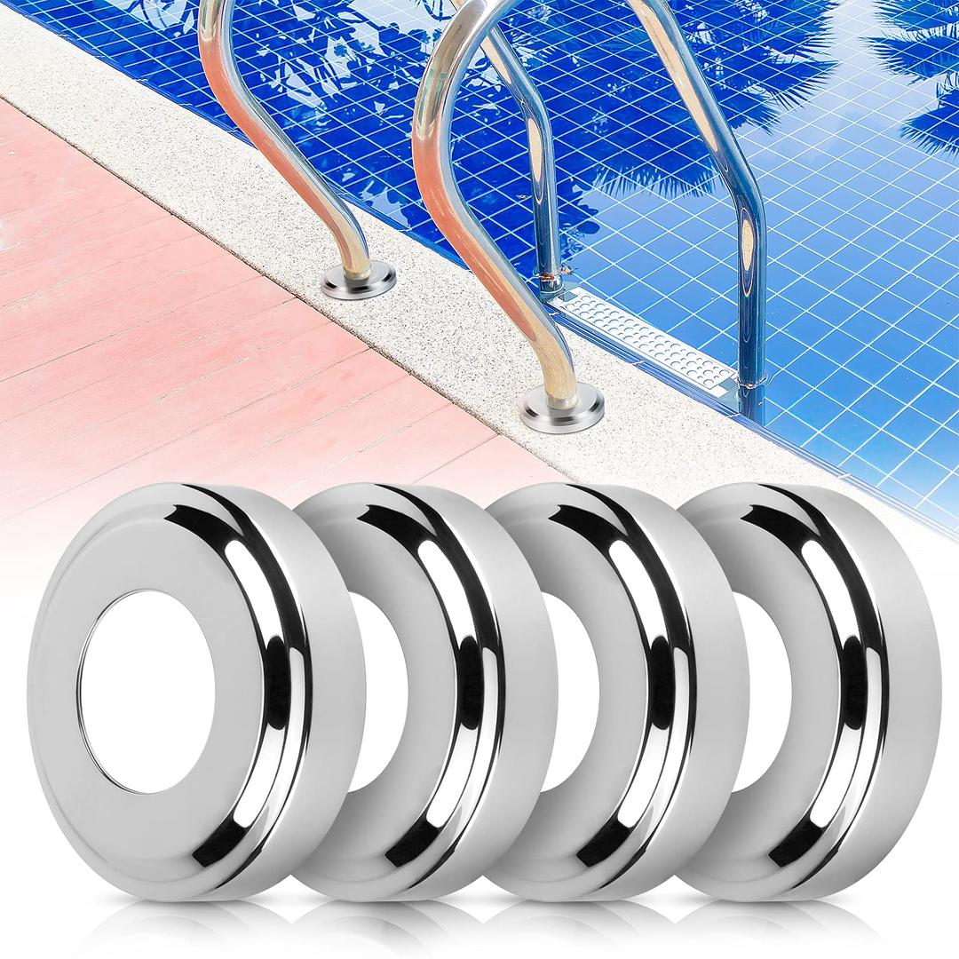 Blasoul4Pack Pool Ladder Escutcheon - Stainless Steel Escutcheons Plates Fits for 1.9" Inner Diameter Tubing Pool Handrail,Pool Ladders & Pool Handrail Covers for Inground Pools