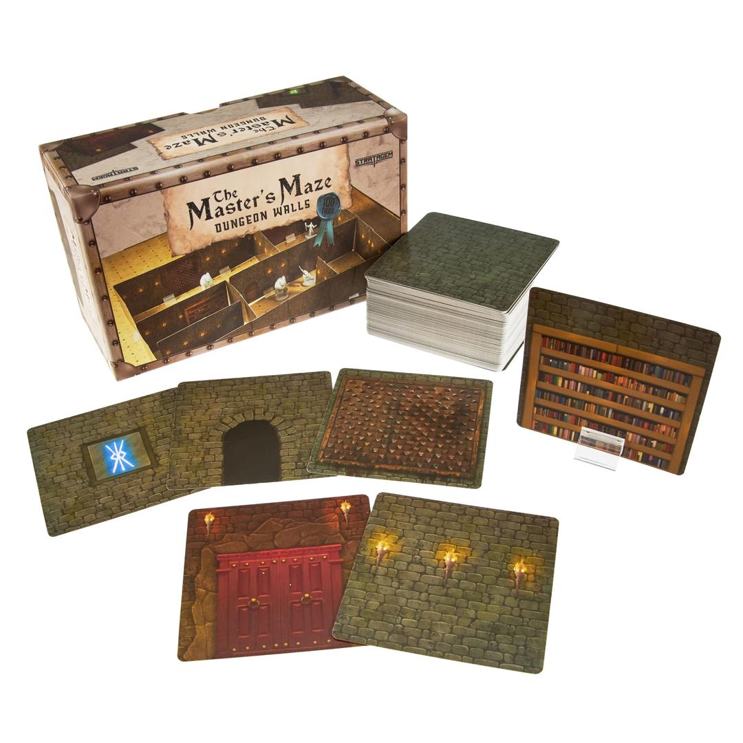 Stratagem The Master's Maze Dungeon Walls - 100 Card Tiles for 3D DND Dungeon Building - Modular Terrain 28mm Scale Accessories Tabletop RPG Scenery - Dungeons Dragons Pathfinder Castles Crusades