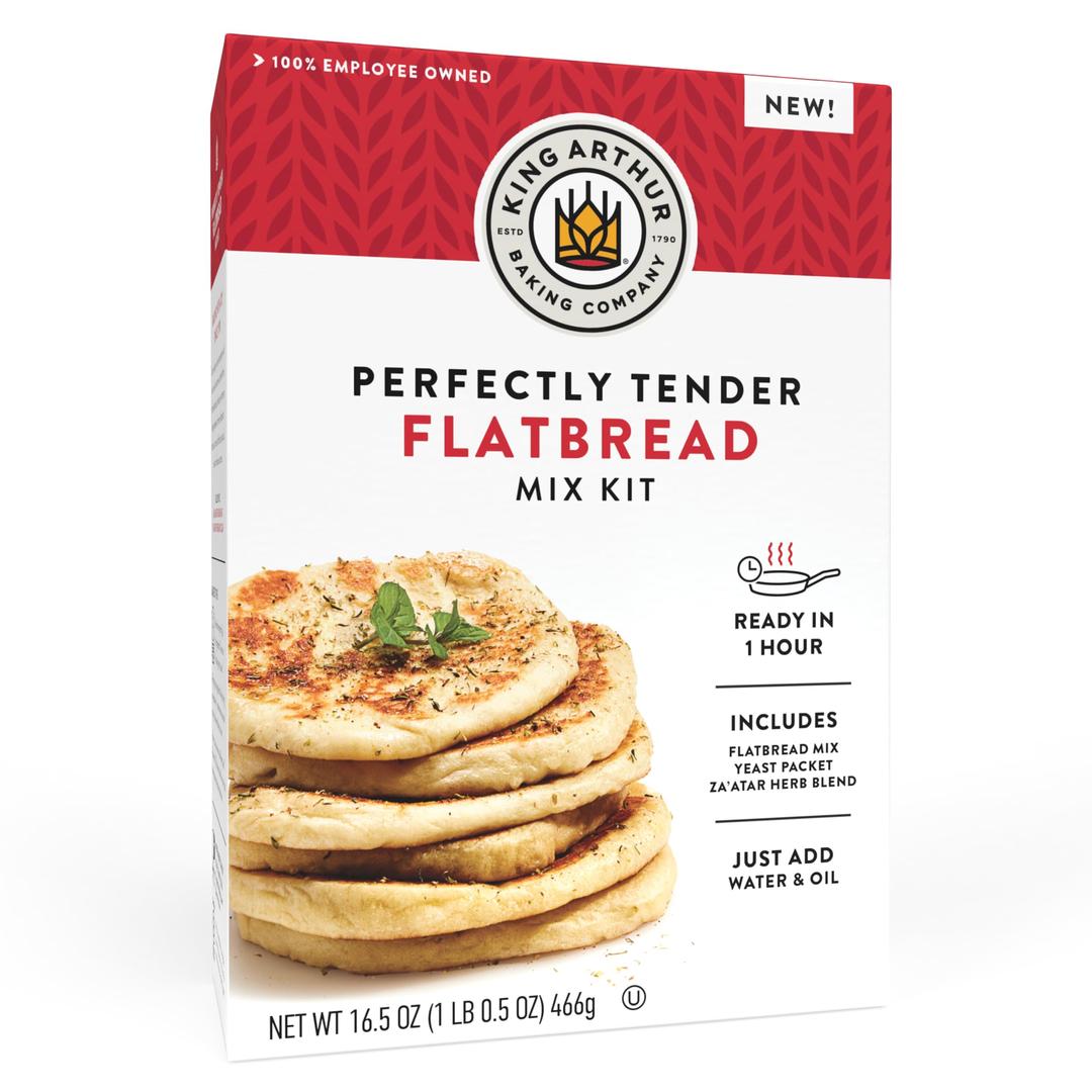 King Arthur Baking Company Perfectly Tender Flatbread Mix Kit 16.5 oz., Baking Mix - Ready in 1 hour