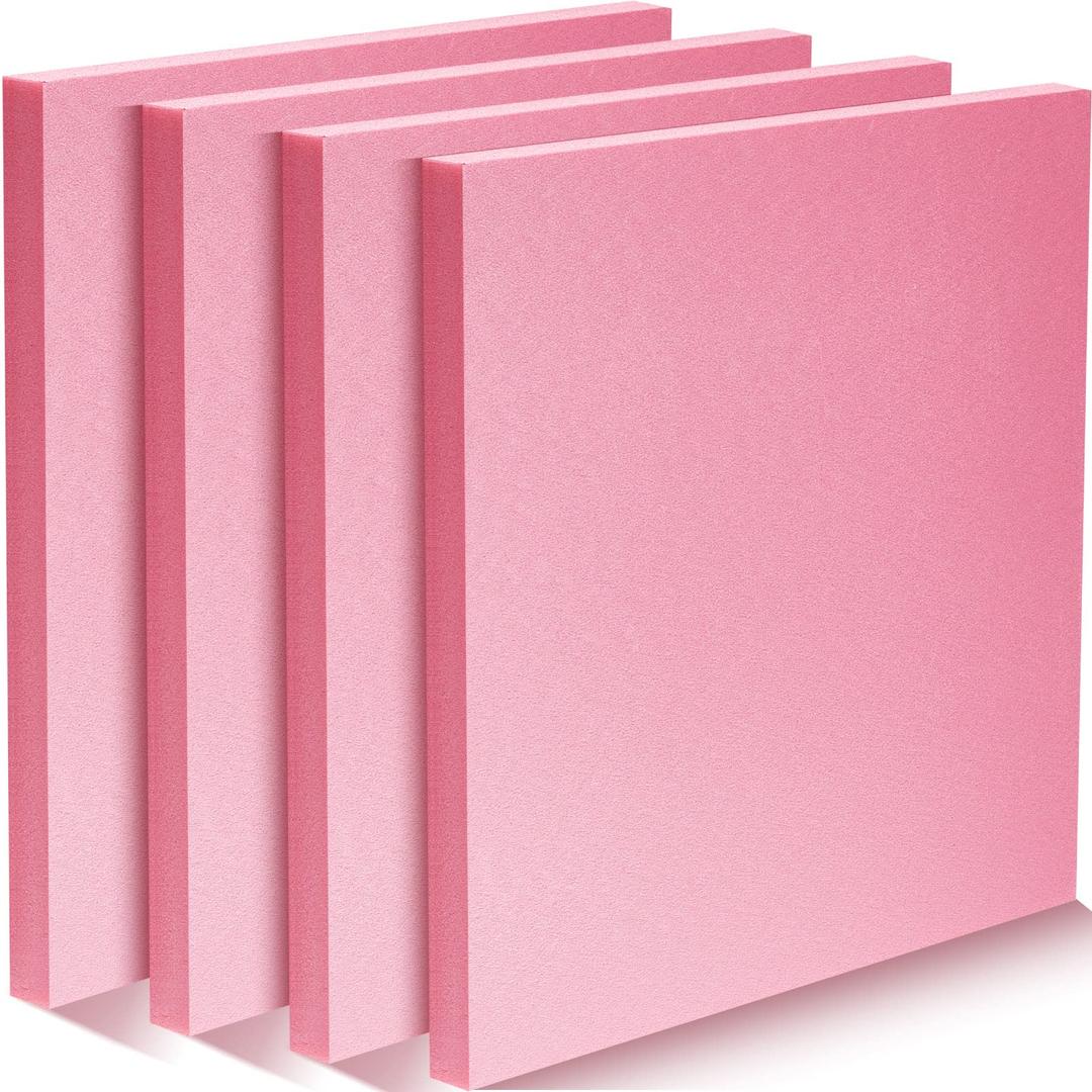 8 Pieces 1' x 1' Pink Insulation Foam 0.79 Inch Thick Polystyrene Rectangles XPS Foam Board Craft Foam for Insulating DIY Modeling Art Supplies