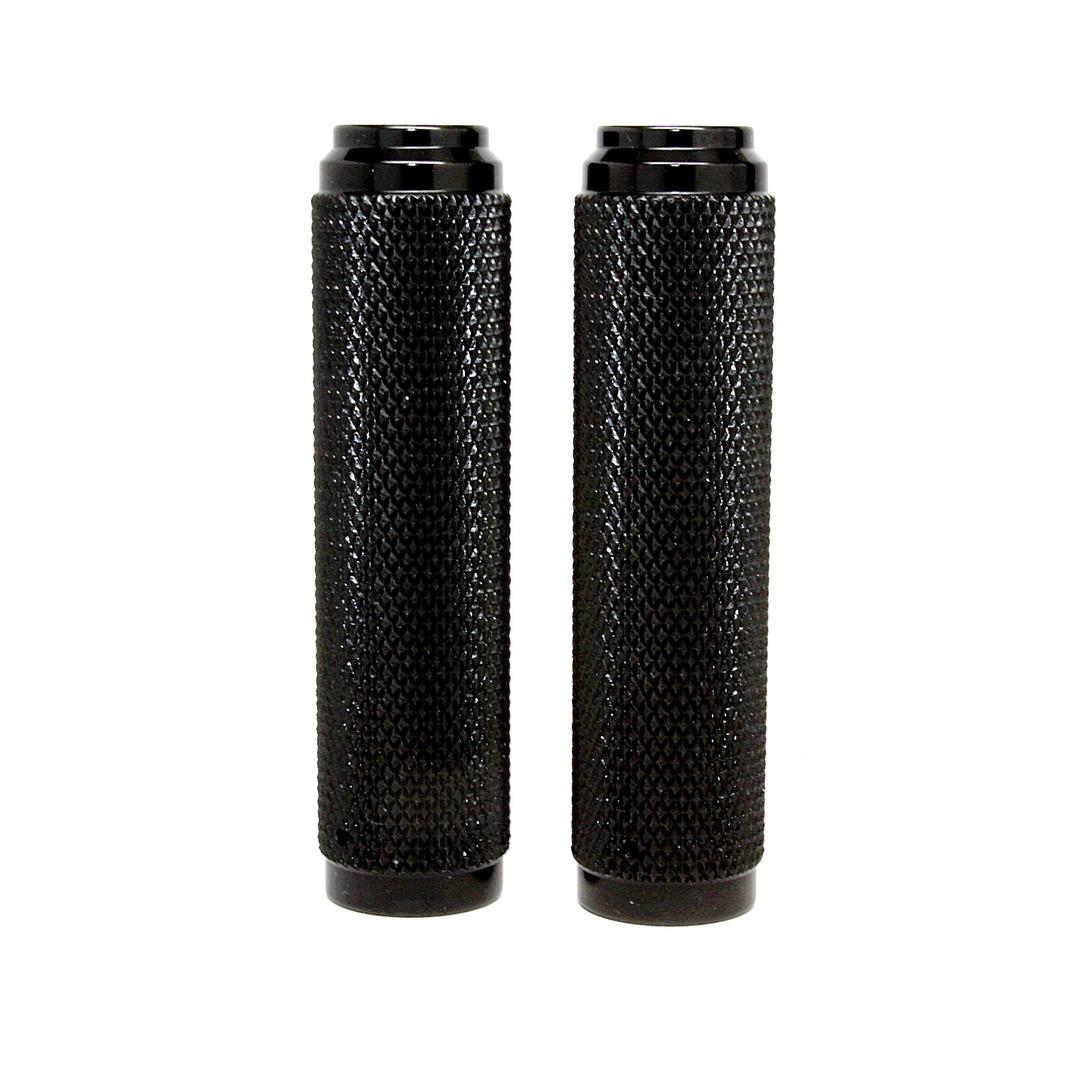 Speed Dealer Customs Black Knurled Hand Grips for 1" Internal Throttle