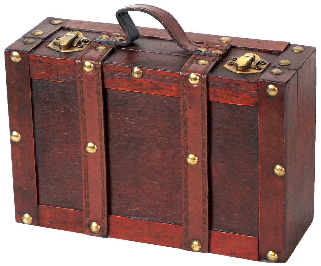 Vintiquewise(TM Old-Fashioned Small Suitcase/Decorative Box with Straps