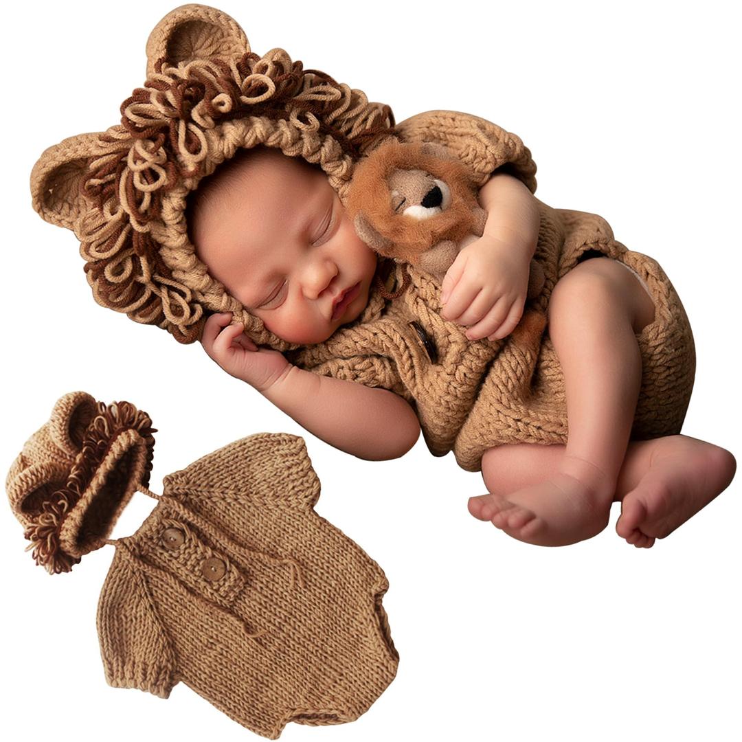 M&G House Newborn Photography Outfits Baby Crochet Knitted Photoshoot Props Animal Costume Set