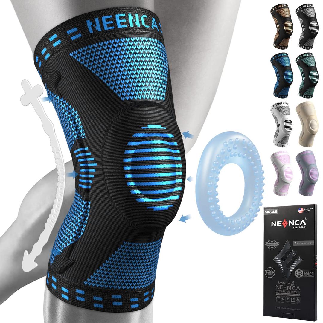 NEENCA Professional Knee Brace, Compression Knee Support with Patella Gel Pad & Side Stabilizers, Medical Knee Sleeve for Pain Relief, ACL,PCL, Meniscus, Injury Recovery, Arthritis, Sports, Workout...