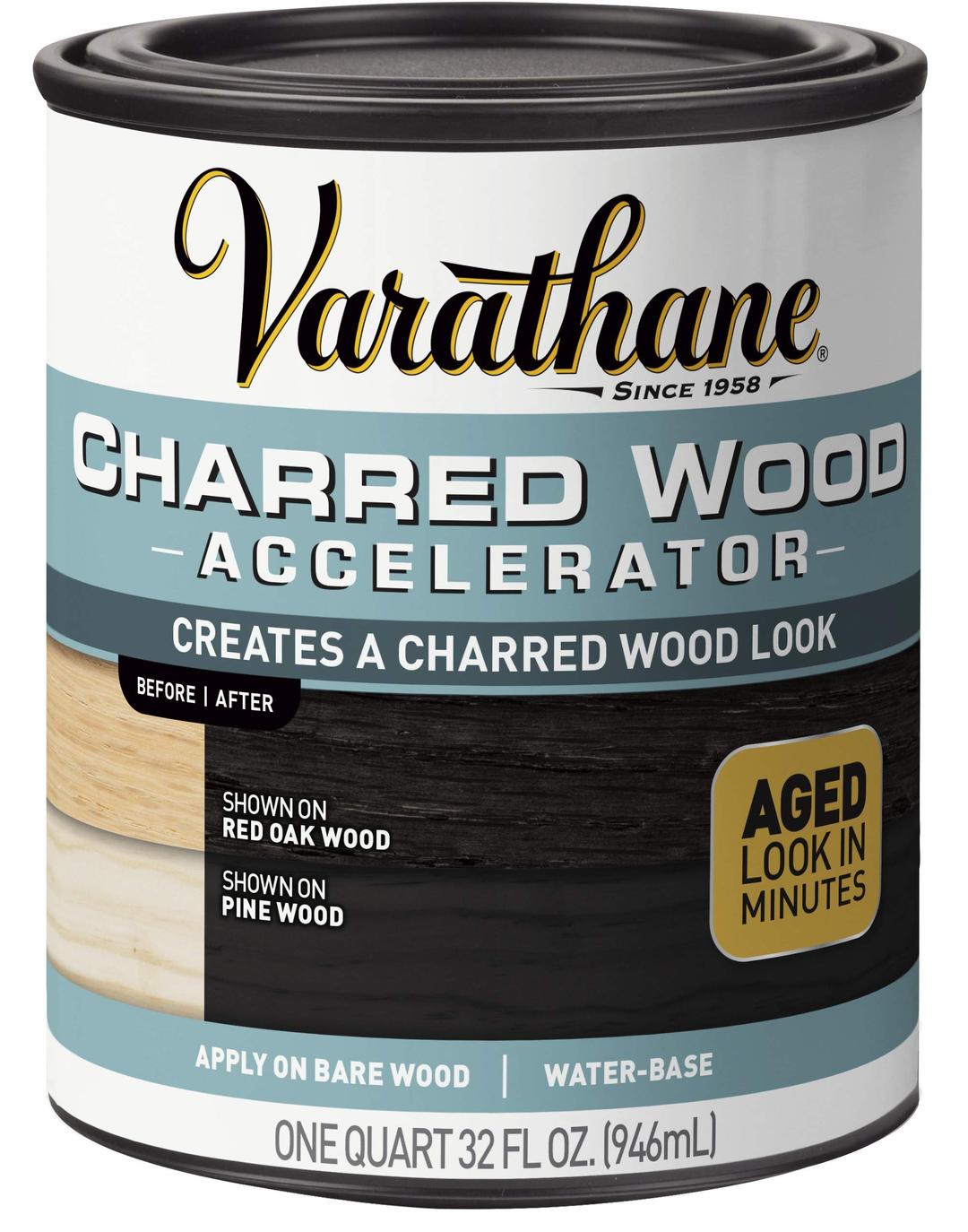 Varathane347105 Charred Wood Accelerator, Quart, Black