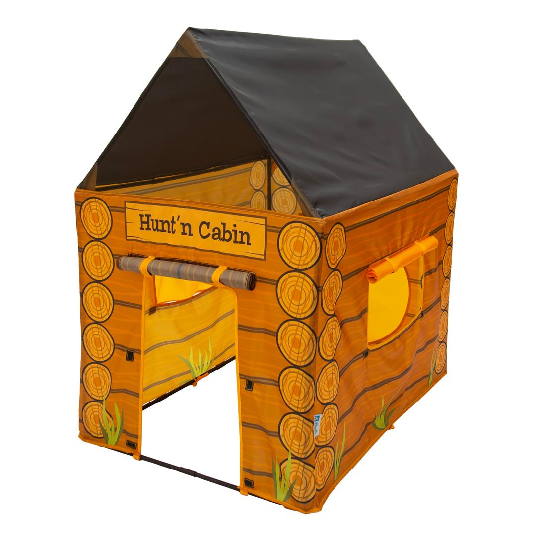 Pacific Play Tents61804 Kids Hunt'n Cabin Tent Playhouse, 39" x 27" x 43", Brown