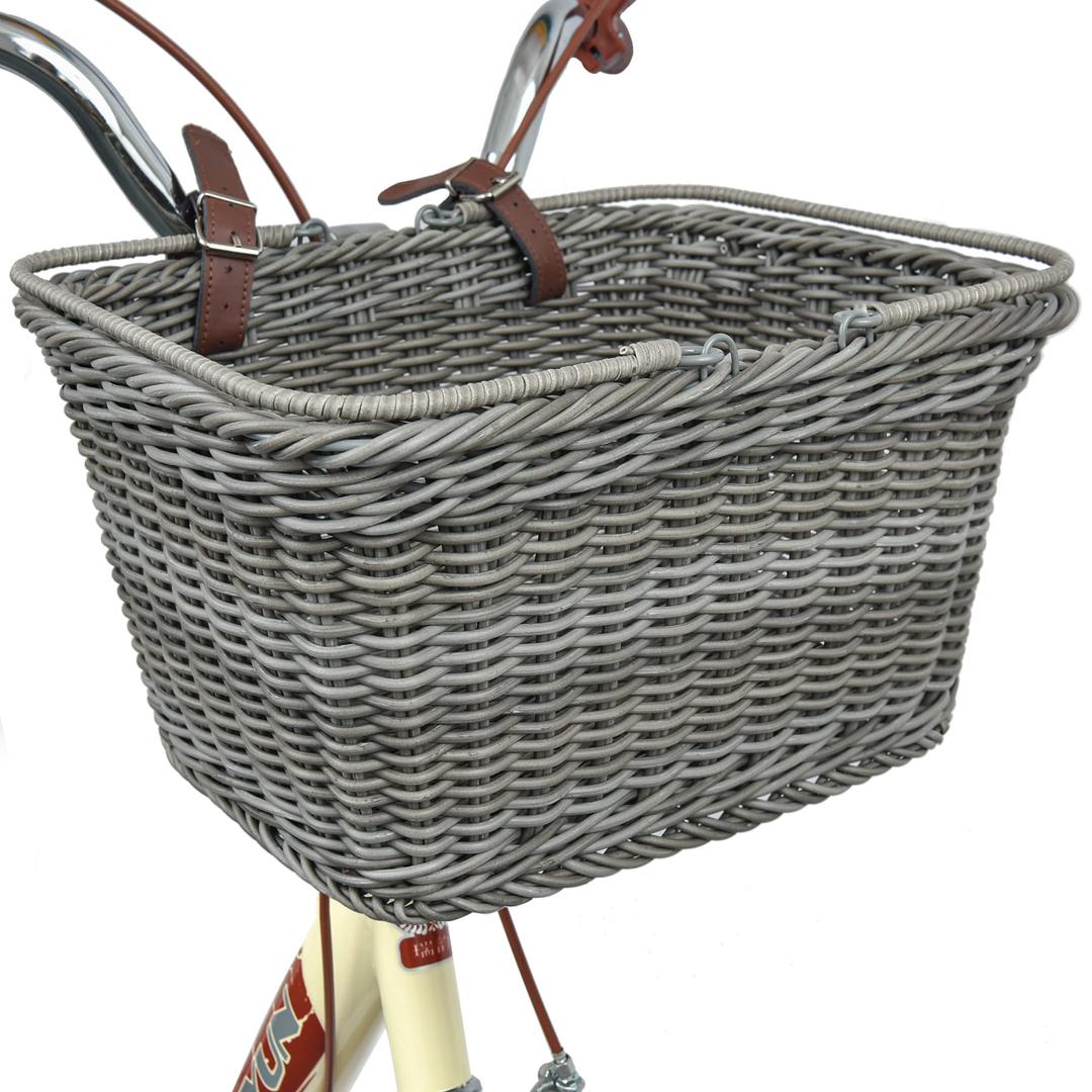 GRANNY SAYS Bike Basket, Wicker Basket for Bike, Hand-Woven Bicycle Basket, Detachable Wicker Front Handlebar Bike Basket