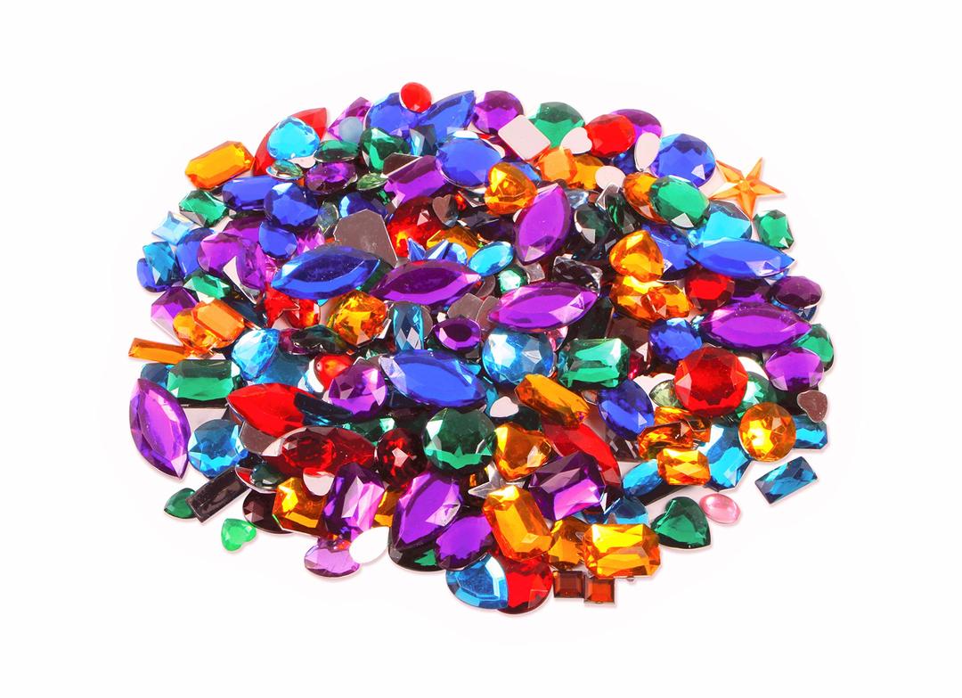 Creation Station 250 g Approximately 250 Acrylic Gemstones, Assorted Colours