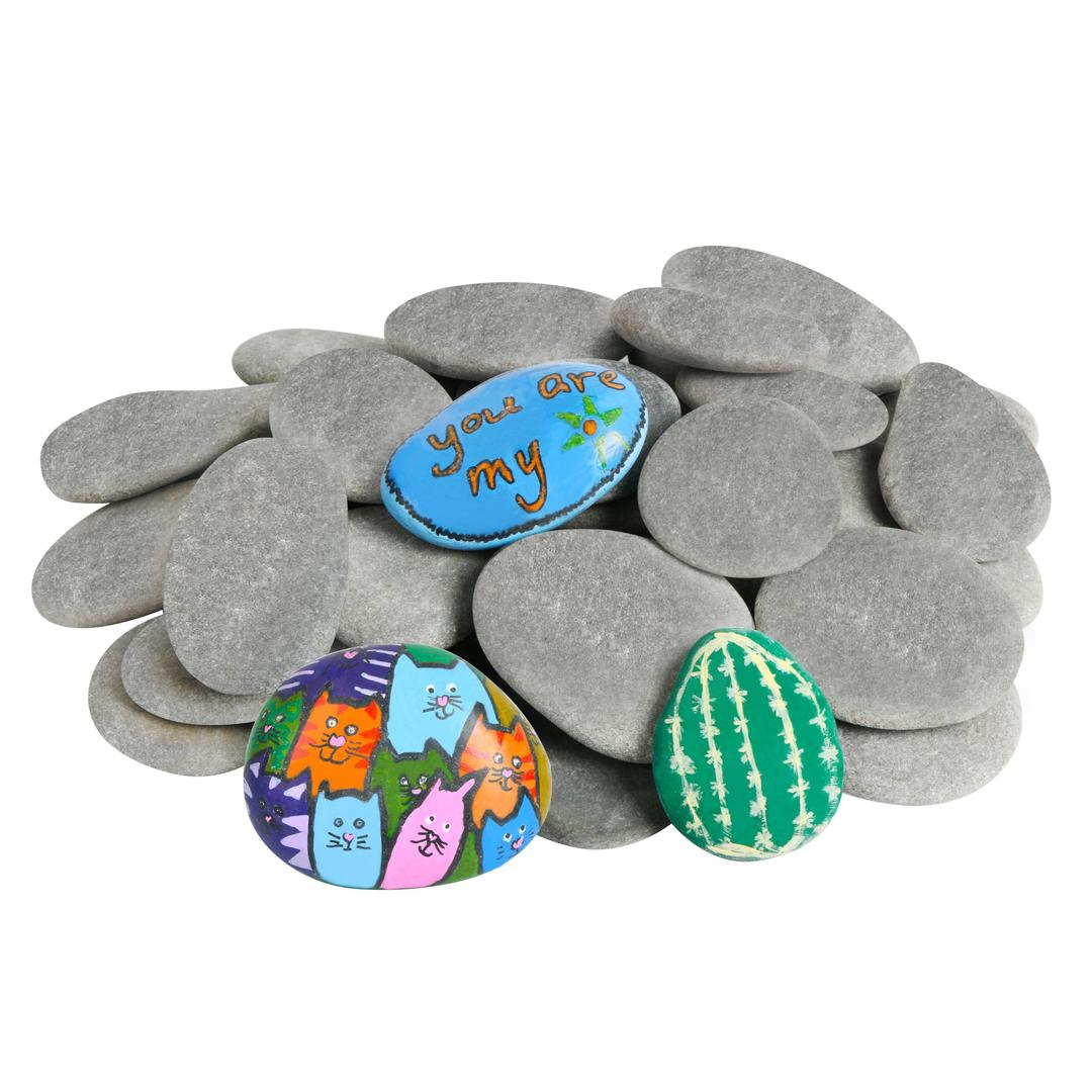 Simetufy35 Pcs Large Painting Rocks, River Rocks for Painting, 2"-3" Flat Rocks for DIY Arts, Hand Selected Smooth Stones for DIY Crafts