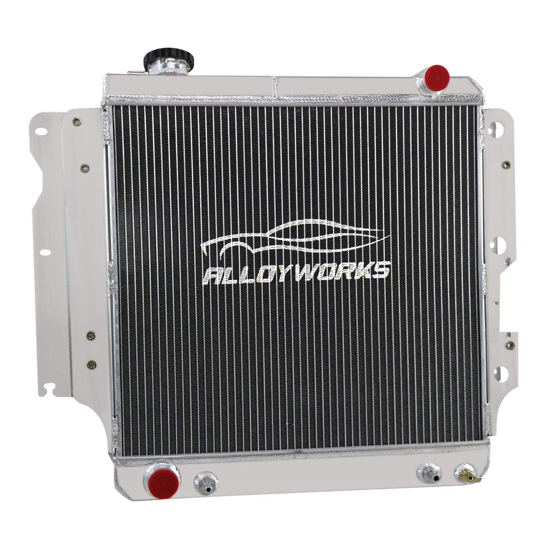 ALLOYWORKS 3 Row All Aluminum Radiator For 1987-2006 Jeep Wrangler TJ YJ 2.4L 2.5L 4.0L 4.2L 2001 2002 2003 2004 2005 PRO