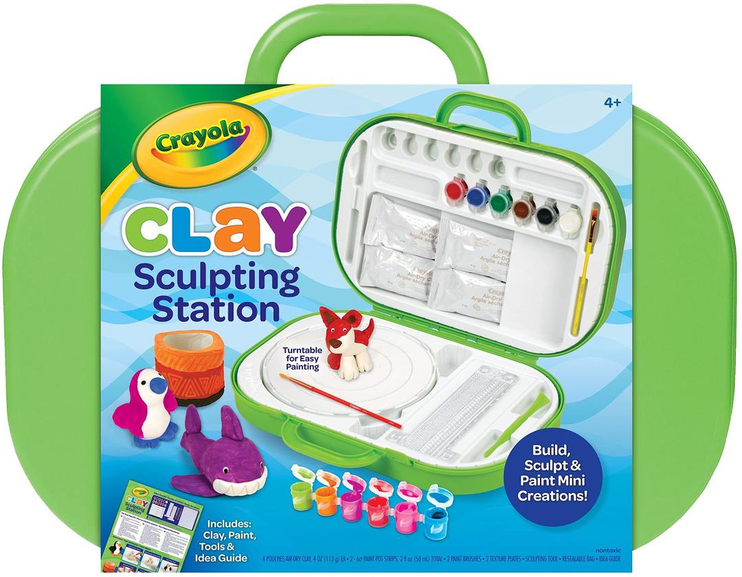 CrayolaClay Sculpting Station, Art Set for Kids, Gift for Ages 6, 7, 8, 9